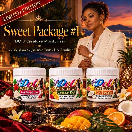 DO U Vaseluxe Bundle #1 — Sweet Package | Lick Me All Over, Jamaican Fruit & L.A. Sunshine | Three 4 oz Jars