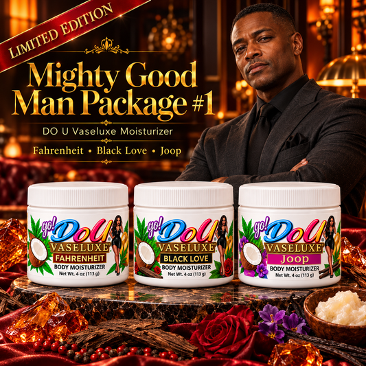 DO U Vaseluxe Mighty Good Man Bundle #1 — Fahrenheit, Black Love & Joop | Three 4 oz Moisturizers
