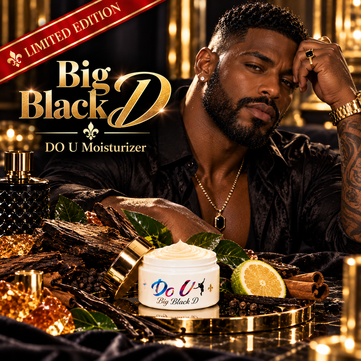DO U Vaseluxe The Big Black D Body Moisturizer with Shea Butter, 4 oz (113 g)
