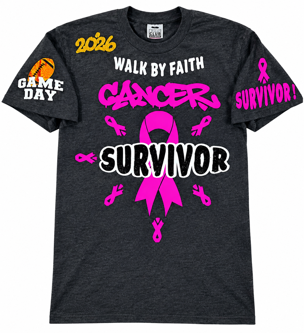 WALK BY FAITH – Cancer Survivor T-Shirt 🎗️💗
